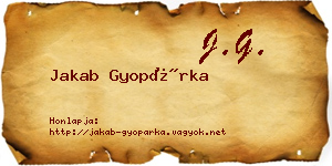 Jakab Gyopárka névjegykártya